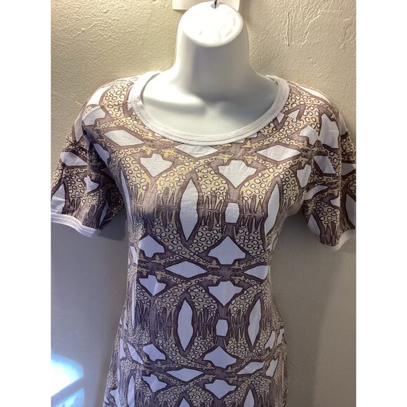 SEE by CHLOE Giraffe Print Y2K Cotton Mini Shift T Shirt Dress Pockets Rare S - Picture 5 of 6
